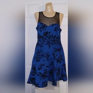 NWOT Size 11 Sleeveless Elegant Blue Floral Dress